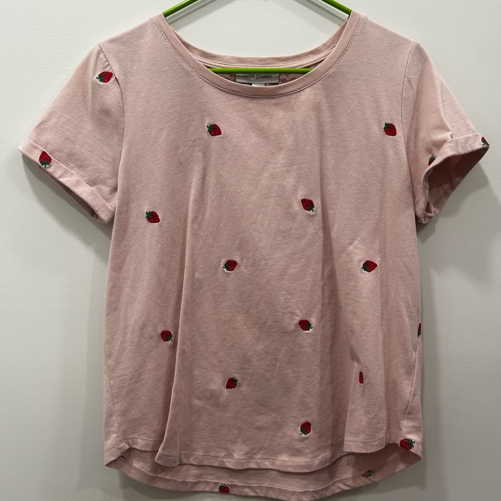 Vintage America Pink Embroidered Tee